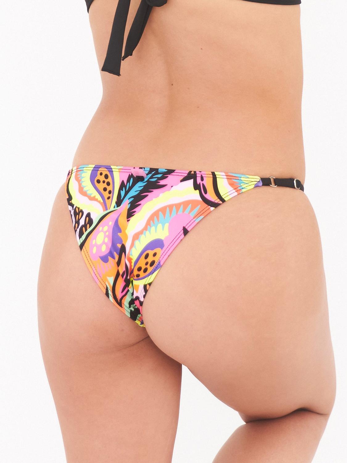 BIKINI DAIKIRI MUJER HORMA CALZON REGULABLE CADERA NEGRO FLORES FLUOR FILTRO UV50+ - 4