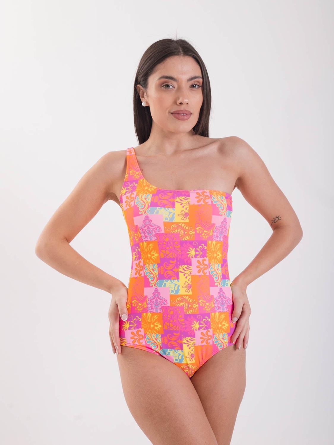 TRAJE DE BAÑO MUJER DAIKIRI BIKINIS MARBELLA ESTAMPADO NARANJO CTRL ABDOMEN CULOTE PROTECCIÓN UV 50+ - 3