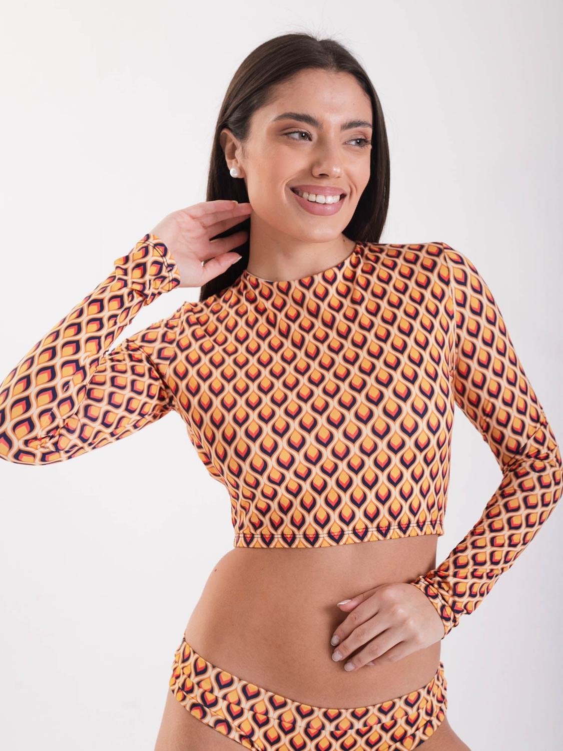 POLERA SURF MUJER DAIKIRI BIKINIS BALI ESTAMPADO CREMA MANGA LARGA DEPORTIVO PROTECCIÓN UV 50+ - 3