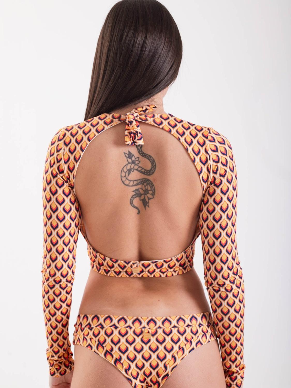POLERA SURF MUJER DAIKIRI BIKINIS BALI ESTAMPADO CREMA MANGA LARGA DEPORTIVO PROTECCIÓN UV 50+ - 4