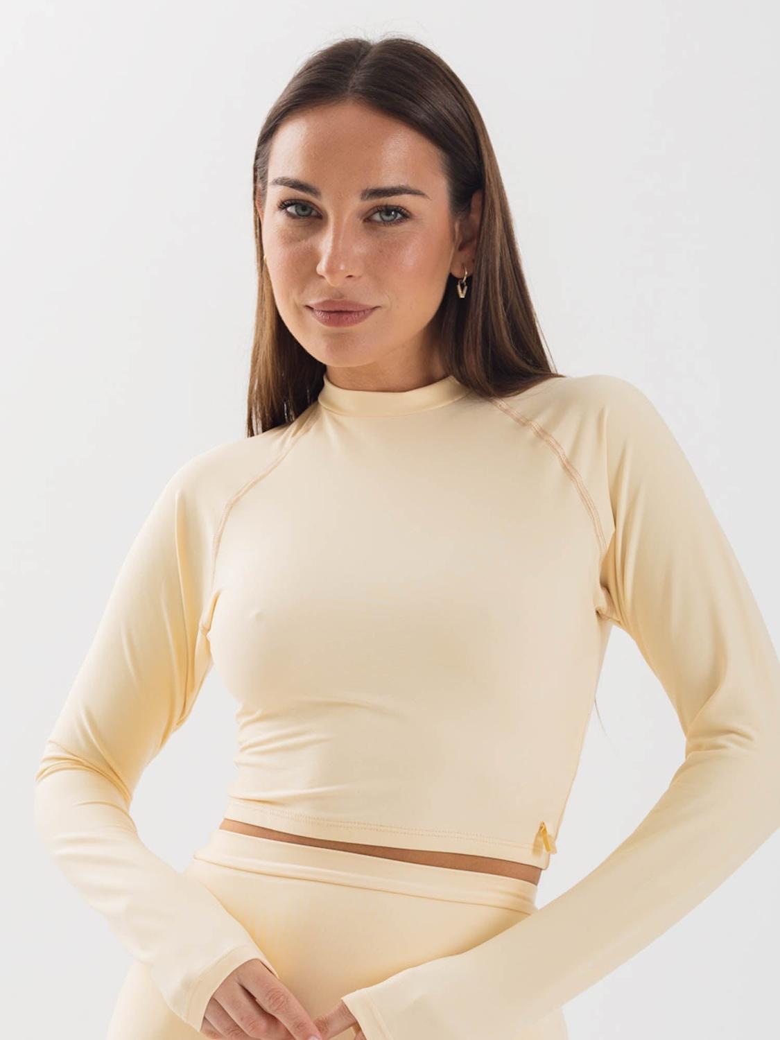 POLERA SURF DAIKIRI MUJER MANGA LARGA CREMA FILTRO UV50+ - 1