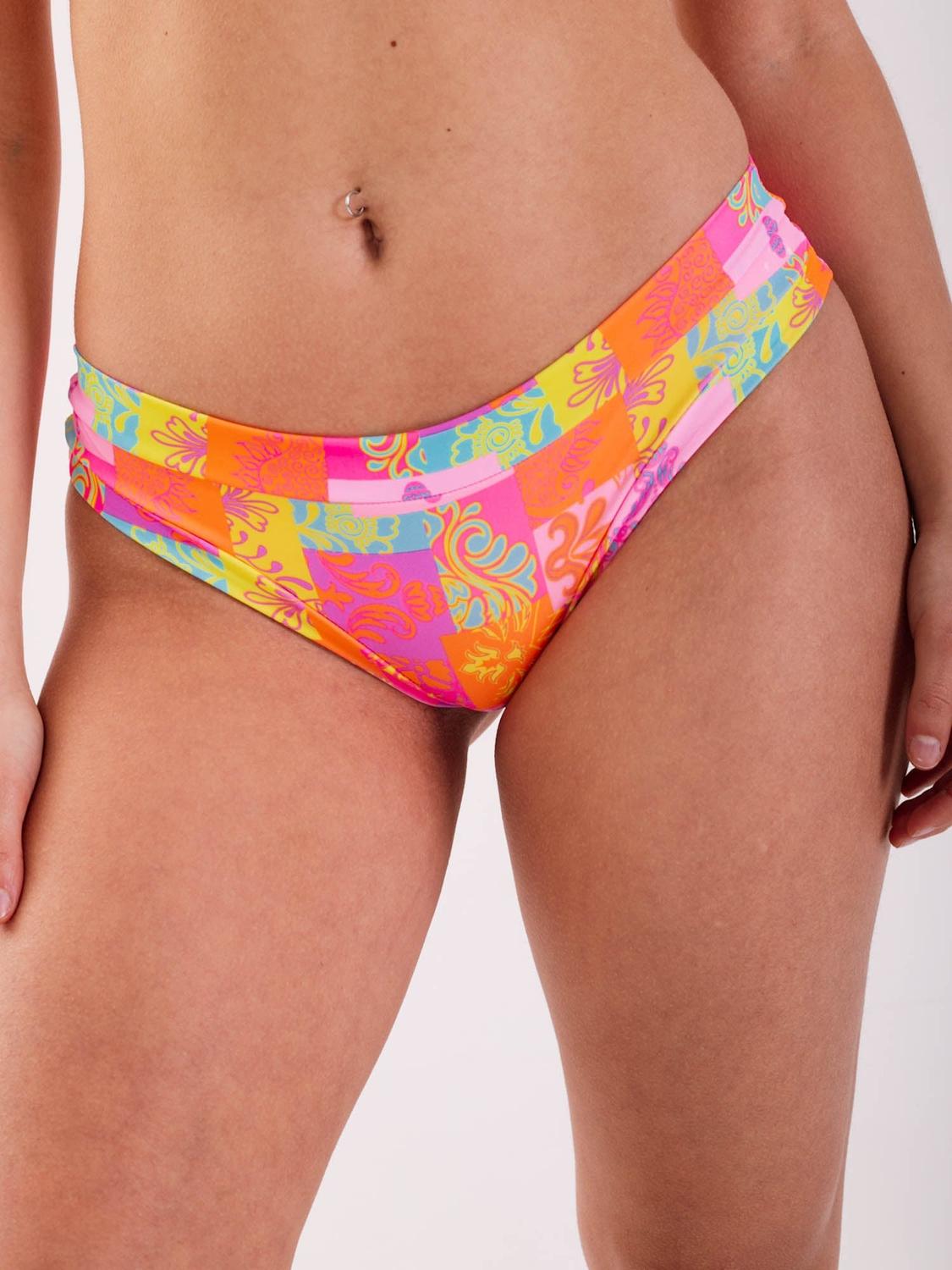 BIKINI MUJER DAIKIRI BIKINIS ARUBA BOTTOM ESTAMPADO NARANJO CULOTE EXTRA COMFORT PROTECCION UV 50+