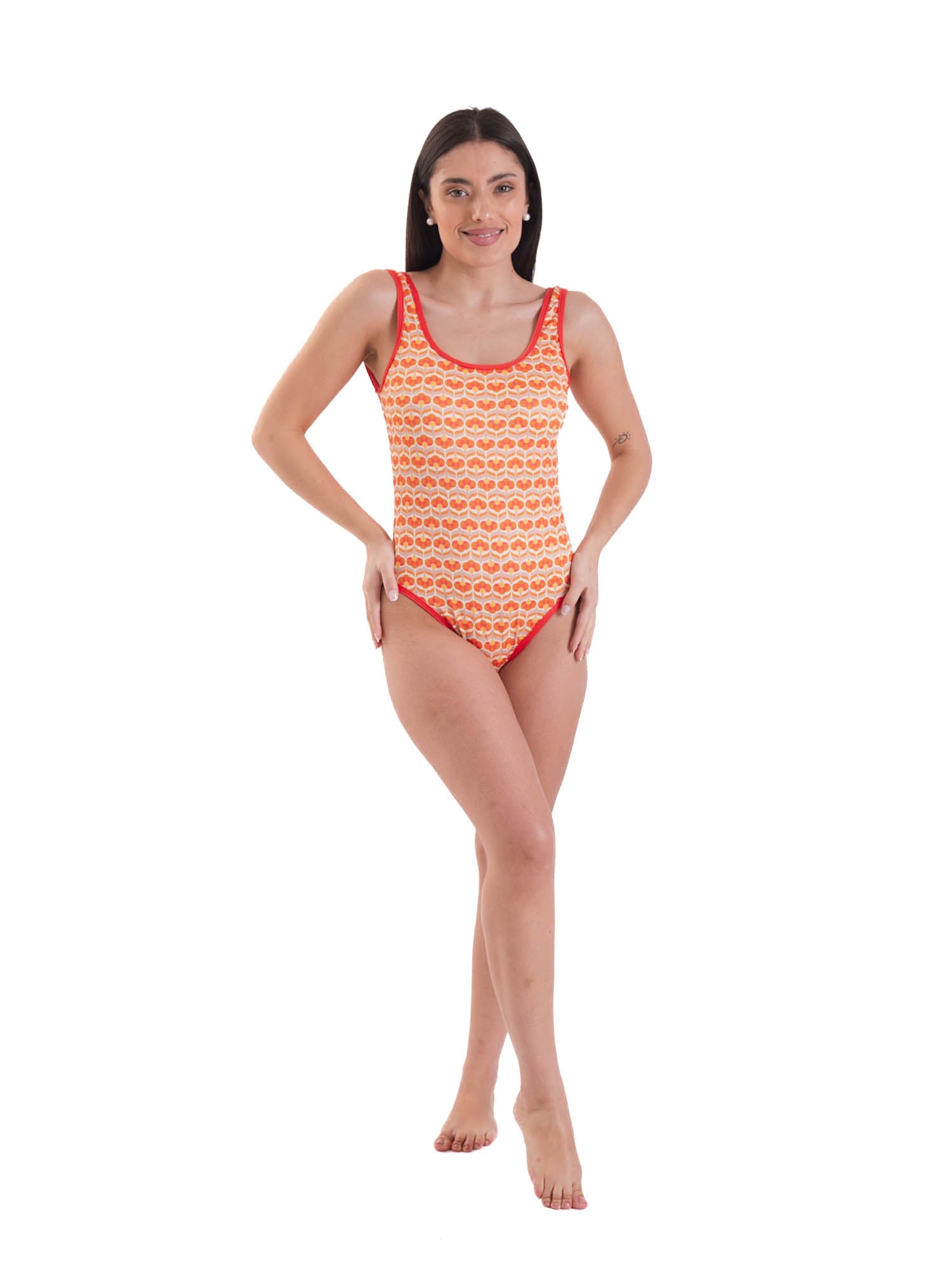 TRAJE DE BAÑO MUJER DAIKIRI BIKINIS MALIBU ESTAMPADO CREMA DEPORTIVO CONTROL ABDOMEN UV 50+ - 8