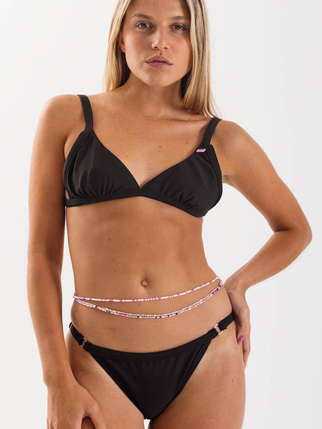 BIKINI DAIKIRI MUJER TRIANGULO AJUSTABLE CALZON AJUSTABLE COSTADOS NEGRO FILTRO UV50+ - 1