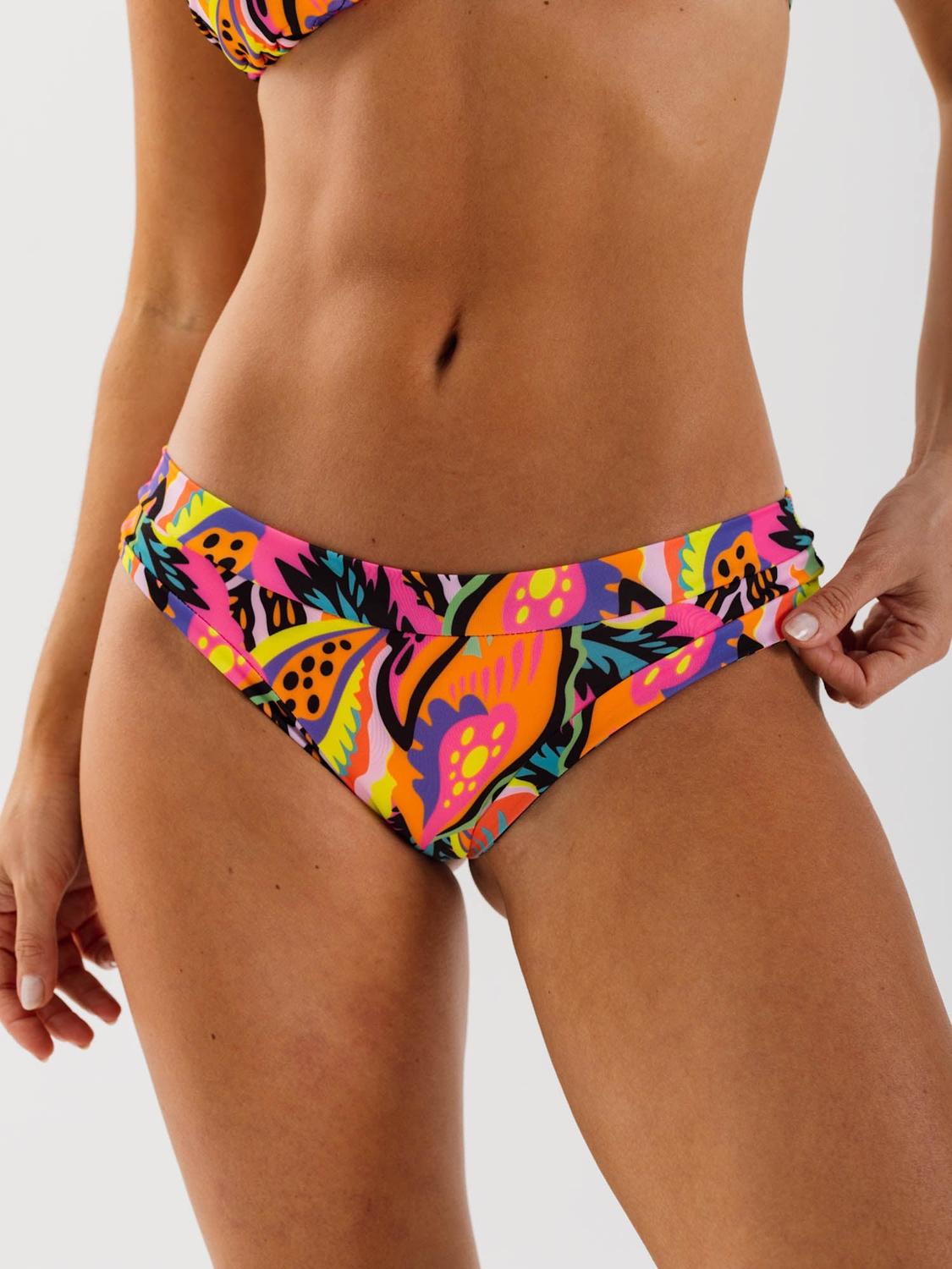 BOTTOM DE BIKINI DAIKIRI MUJER CALZON SIN COSTURAS FLORES NEGRO FLUOR FILTRO UV50+ - 1