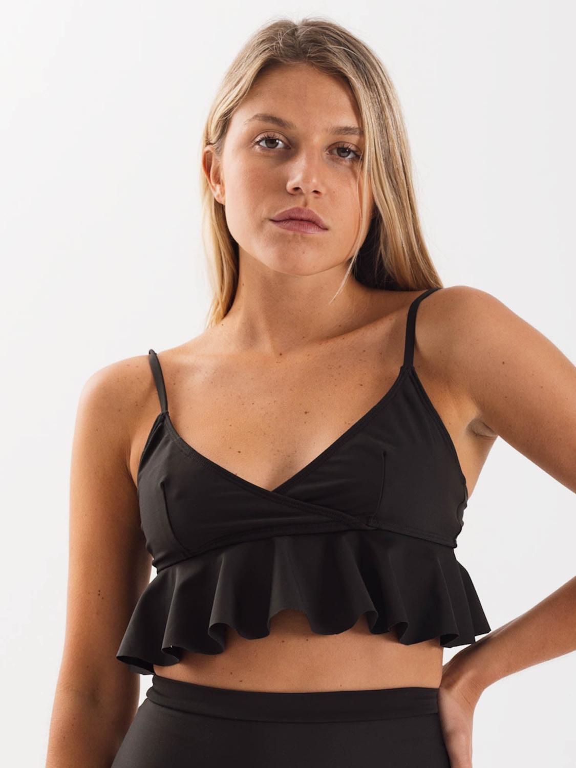TOP DE BIKINI DAIKIRI MUJER TRIANGULO VOLADOS NEGRO FILTRO UV50+ - 1