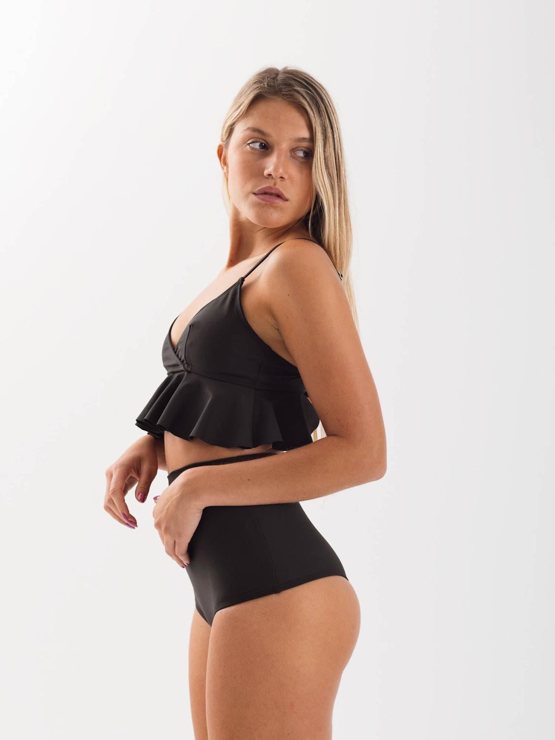 TOP DE BIKINI DAIKIRI MUJER TRIANGULO VOLADOS NEGRO FILTRO UV50+ - 3
