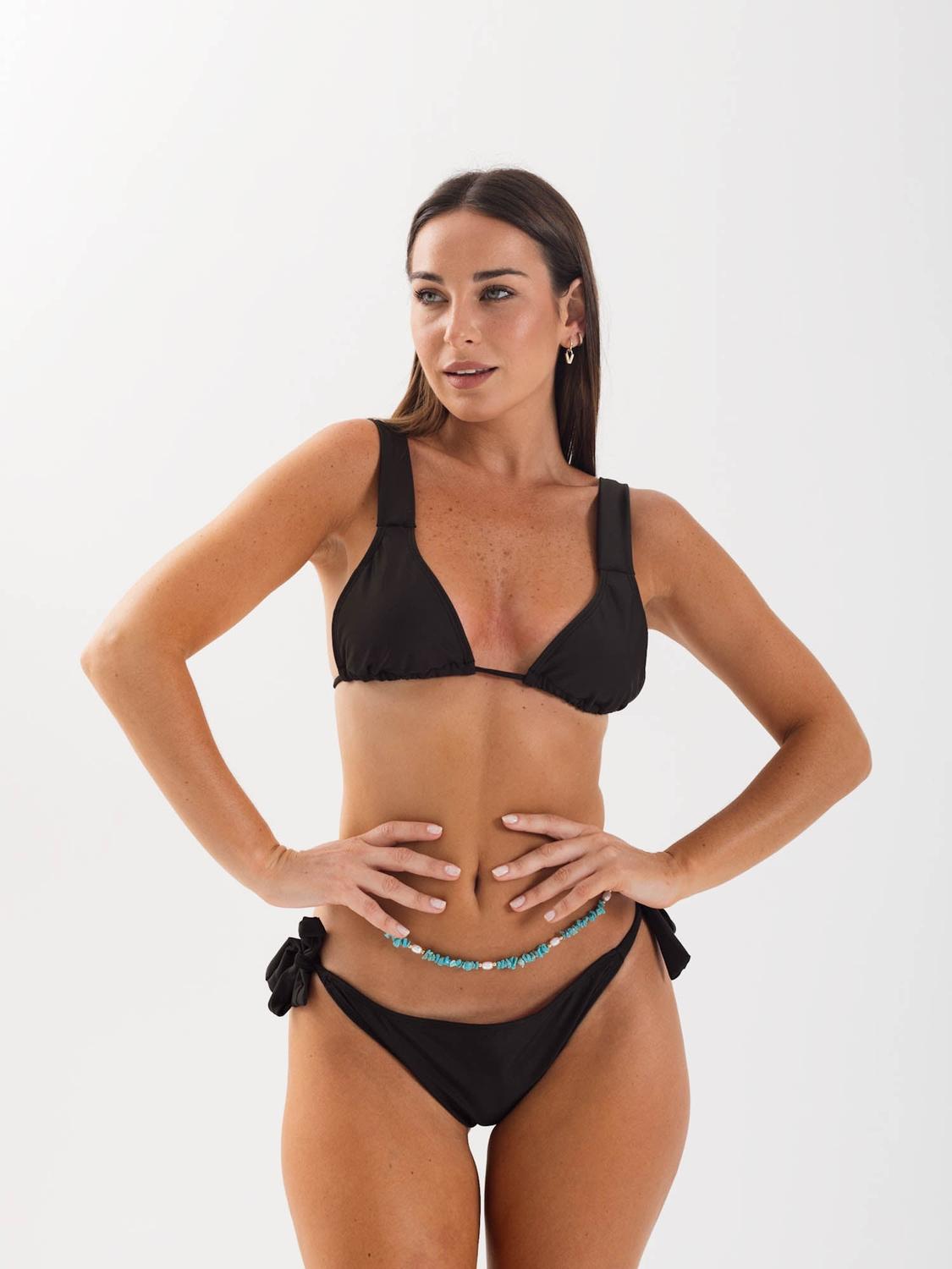 BIKINI DAIKIRI MUJER TRIANGULO ANCHO CALZON AMARRAS NEGRO FILTRO UV50+ - 3
