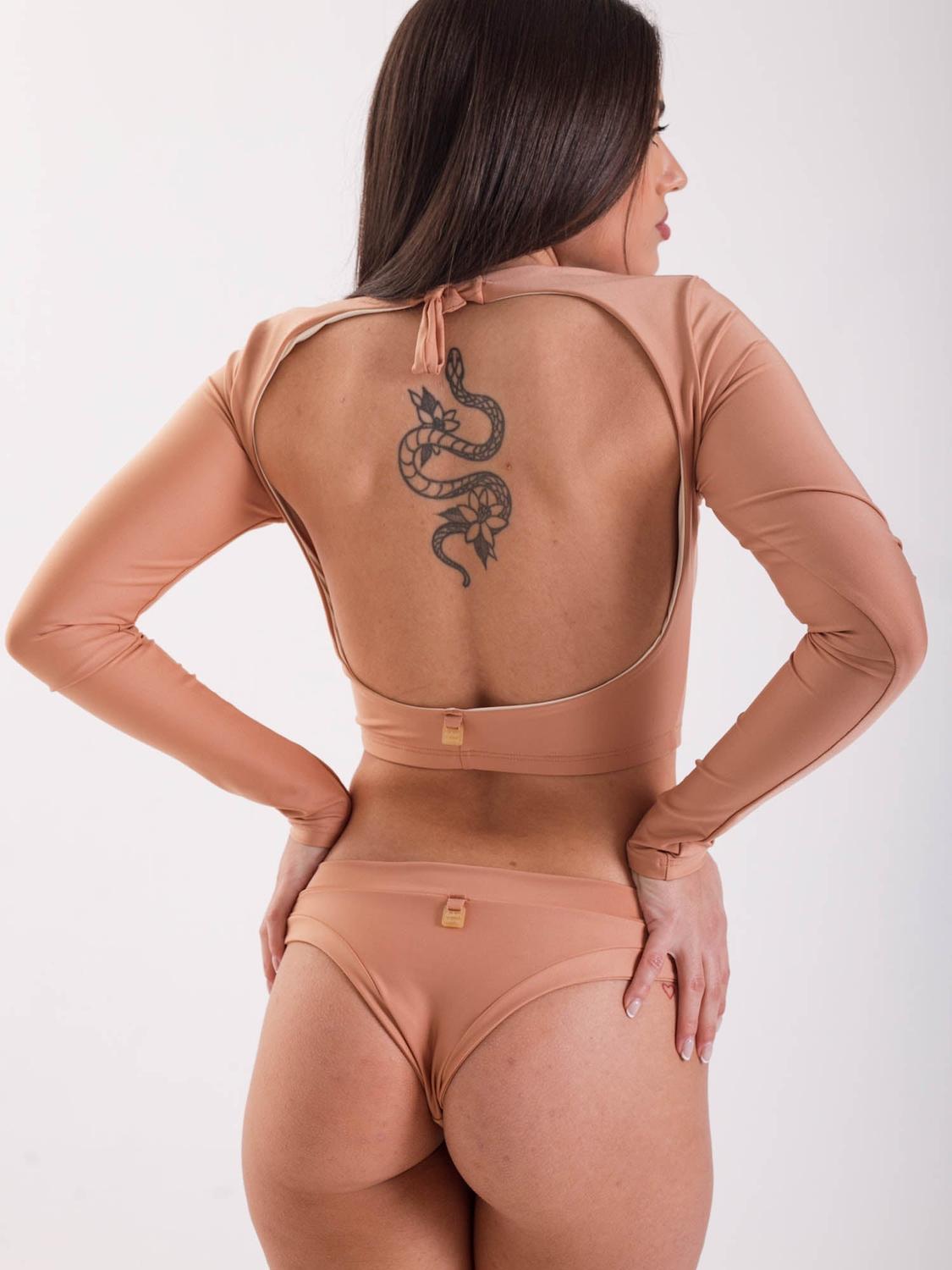 BIKINI MUJER DAIKIRI BIKINIS BALI ARUBA SURF LISO CAFE MANGA LARGA AJUSTABLE PROTECCIÓN UV 50+ - 2