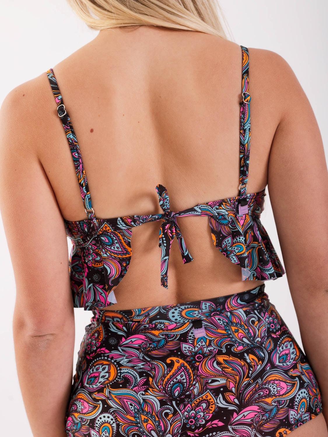 BIKINI MUJER DAIKIRI BIKINIS SPLIT TOP DE ESTAMPADO NEGRO TRIÁNGULO AJUSTABLE PROTECCIÓN UV 50+ - 2