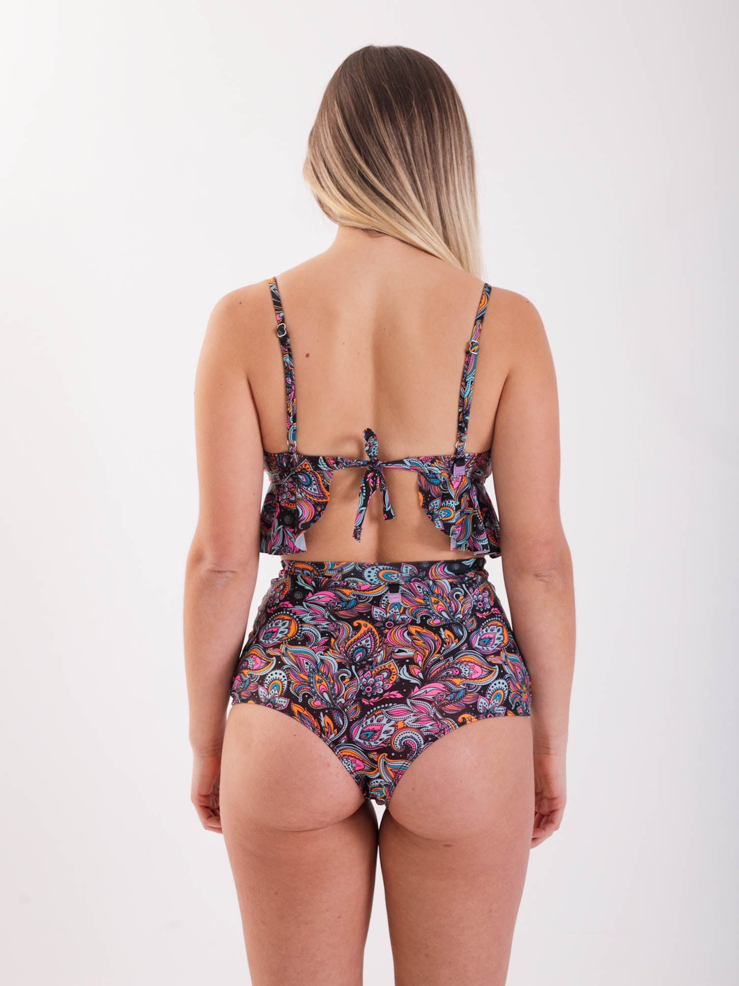 BIKINI MUJER DAIKIRI BIKINIS SPLIT TOP DE ESTAMPADO NEGRO TRIÁNGULO AJUSTABLE PROTECCIÓN UV 50+ - 8