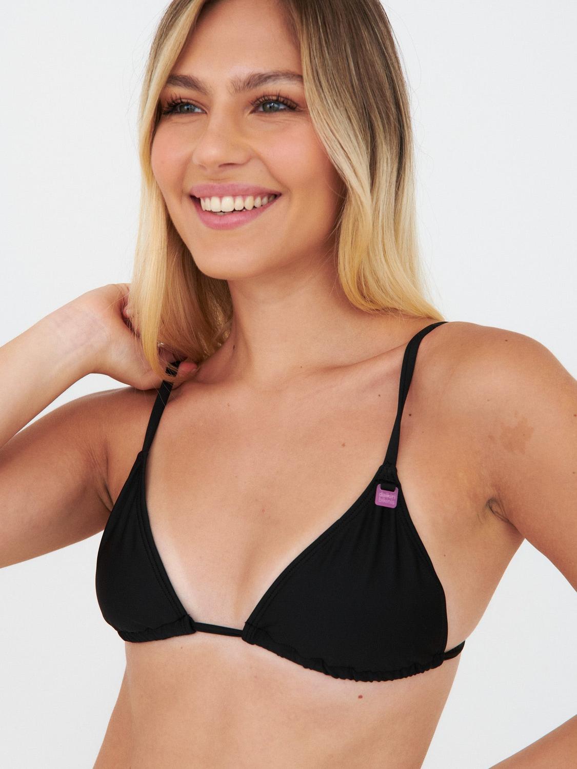 TOP DE BIKINI DAIKIRI MUJER TRIANGULO BASICO NEGRO FILTRO UV50+ - 1
