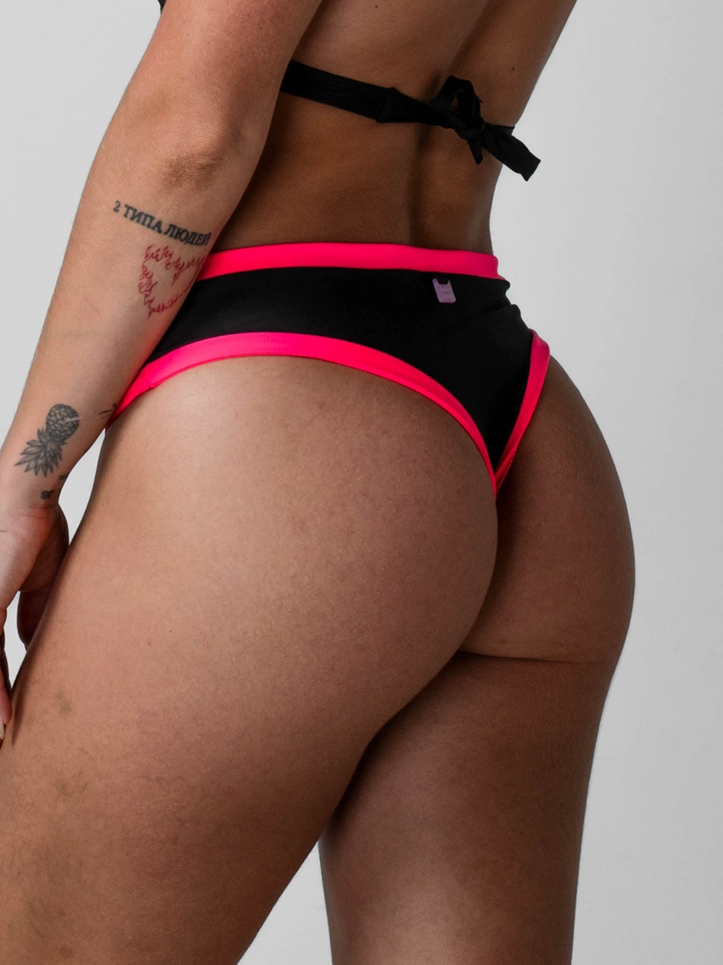 BOTTOM DE BIKINI DAIKIRI MUJER CALZON PRETINA ANCHA SIN ELASTICOS NEGRO ROSADO FUCSIA FLUOR - 2