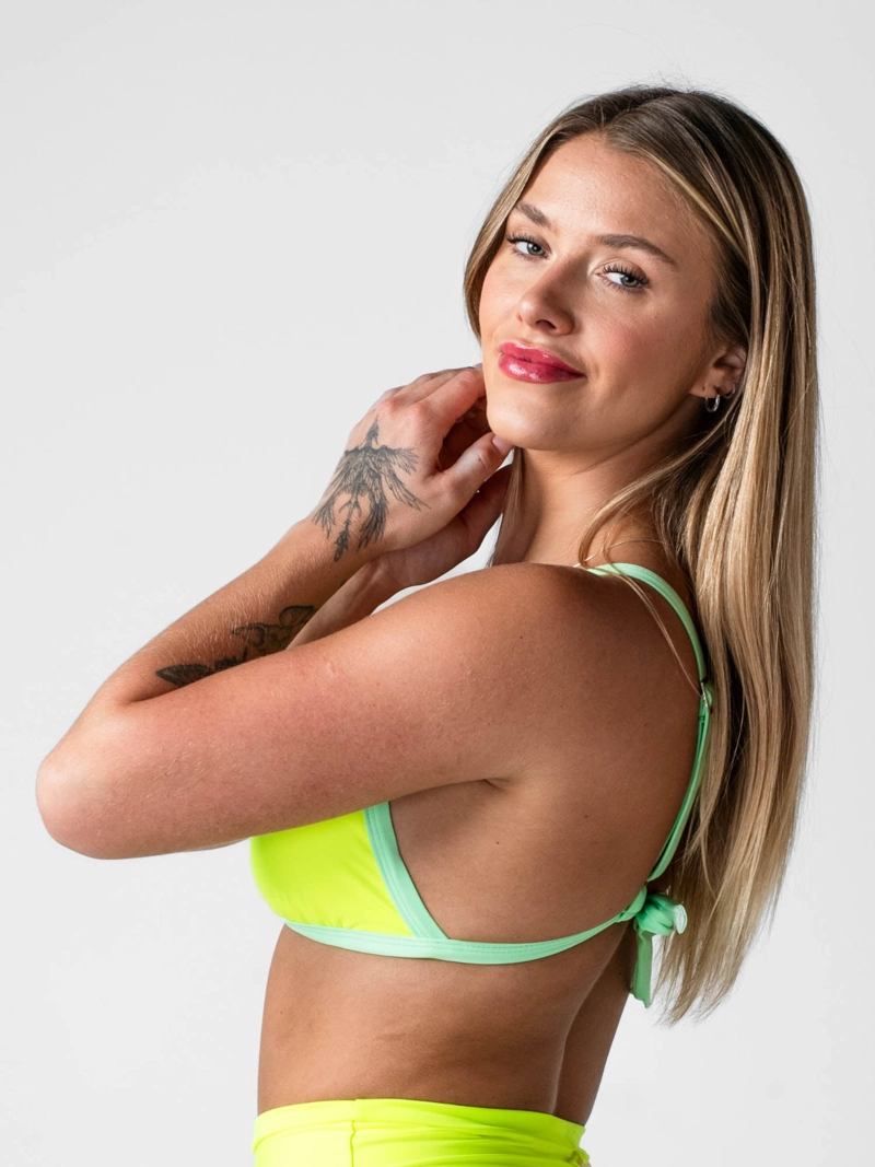 TOP DE BIKINI DAIKIRI MUJER TRIANGULO AJUSTABLE AMARILLO FLUOR VERDE MENTA PROTECCION UV50+ - 5