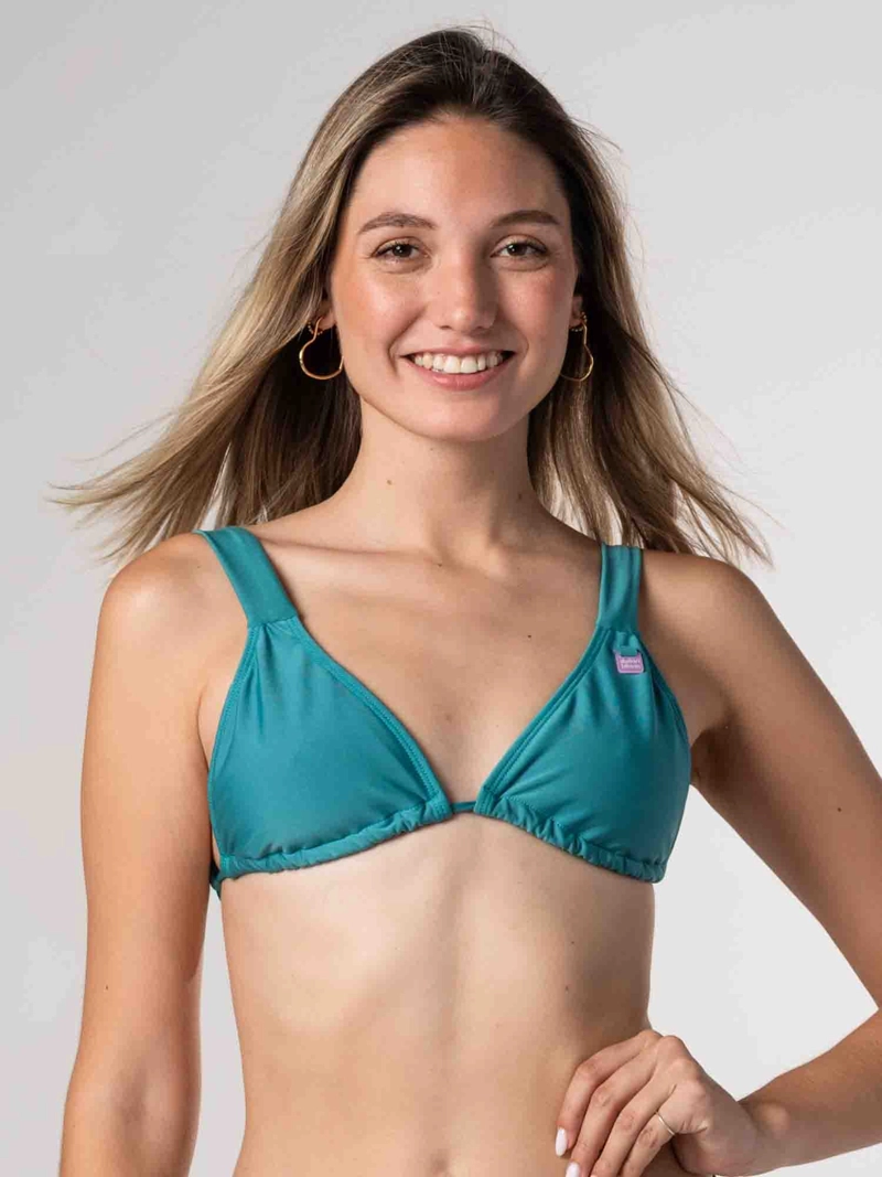 TOP DE BIKINI DAIKIRI MUJER TRIANGULO ANCHO VERDE OSCURO PROTECCION UV50+ - 1