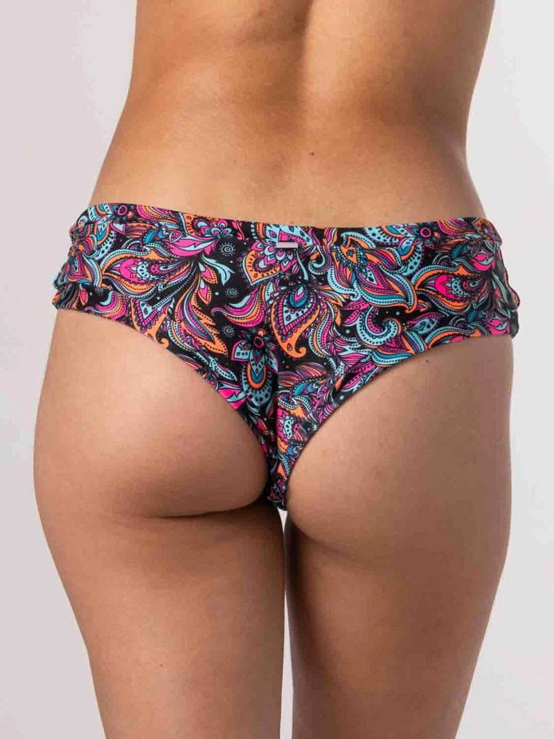BOTTOM DE BIKINI DAIKIRI MUJER CALZON PRETINA ANCHA SIN ELASTICOS BULGARO NEGRO FLUOR PROTECCION - 2
