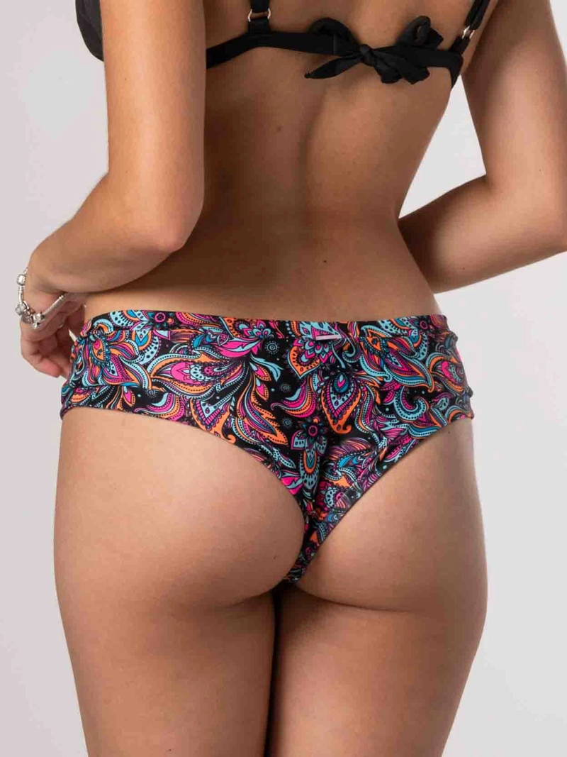 BOTTOM DE BIKINI DAIKIRI MUJER CALZON PRETINA ANCHA SIN ELASTICOS BULGARO NEGRO FLUOR PROTECCION - 6