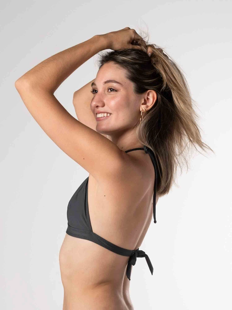 TOP DE BIKINI DAIKIRI MUJER TRIANGULO FIJO GRIS GRAFITO PROTECCION UV50+ - 4