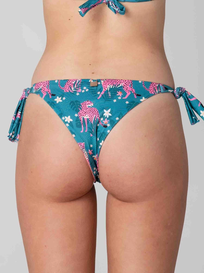 BOTTOM DE BIKINI DAIKIRI MUJER CALZON AMARRAS SELVA LEOPARDO VERDE PROTECCION UV50+ - 2