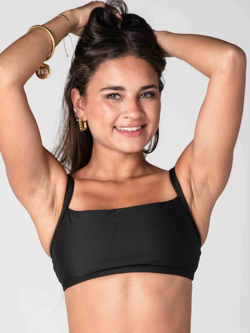 TOP DE BIKINI DAIKIRI MUJER ESCOTE CUADRADO AJUSTABLE NEGRO PROTECCION UV50+ - 1