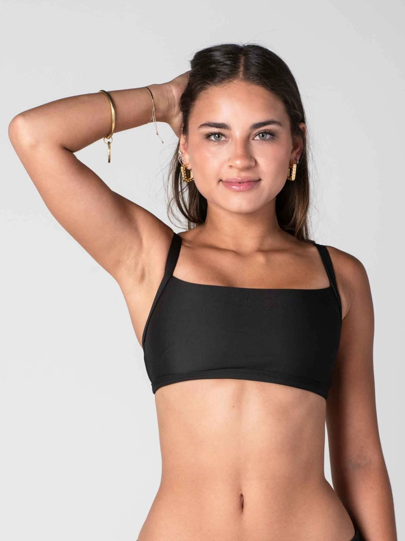 TOP DE BIKINI DAIKIRI MUJER ESCOTE CUADRADO AJUSTABLE NEGRO PROTECCION UV50+ - 3