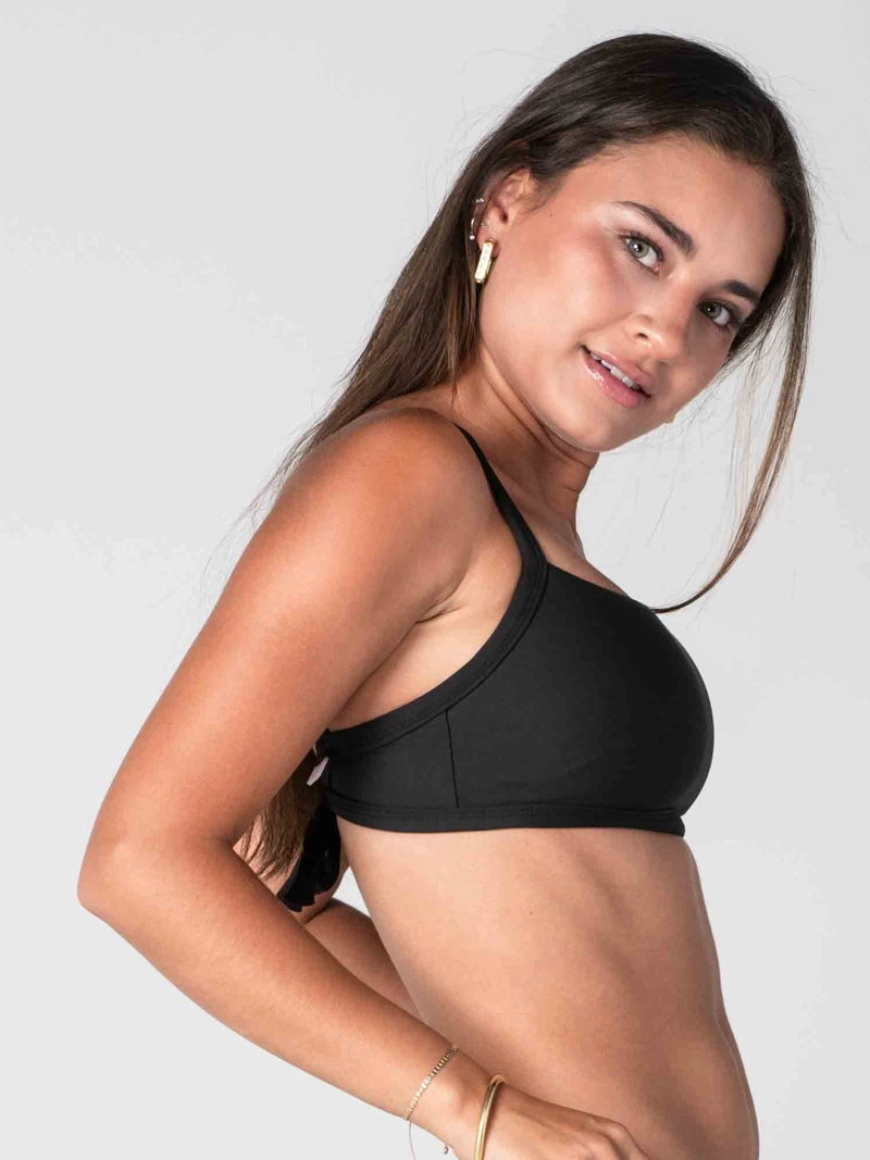 TOP DE BIKINI DAIKIRI MUJER ESCOTE CUADRADO AJUSTABLE NEGRO PROTECCION UV50+ - 5