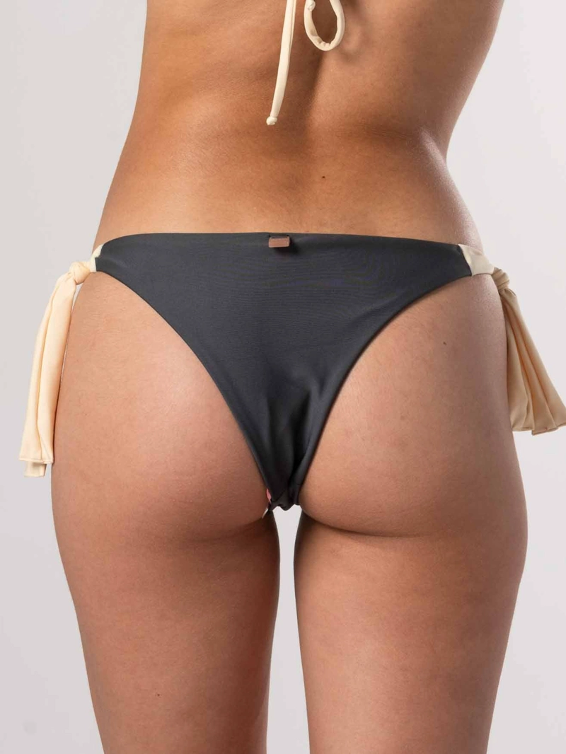 BOTTOM DE BIKINI DAIKIRI MUJER CALZON AMARRAS GRIS GRAFITO CREMA PROTECCION UV50+ - 2