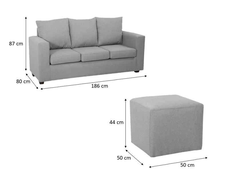 LIVING MARCO 3 CUERPOS + 2 POUF TELA - 9