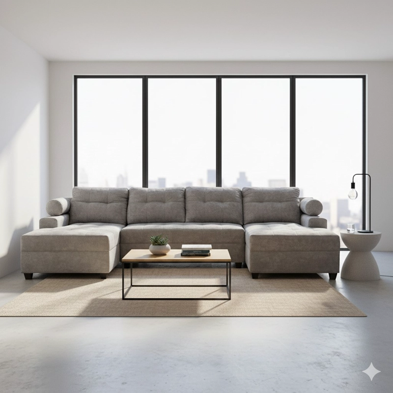 SECCIONAL LE MANS DOBLE CHAISE TELA - 1