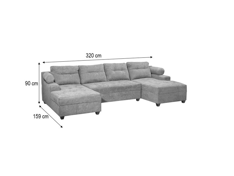 SECCIONAL LE MANS DOBLE CHAISE TELA - 8