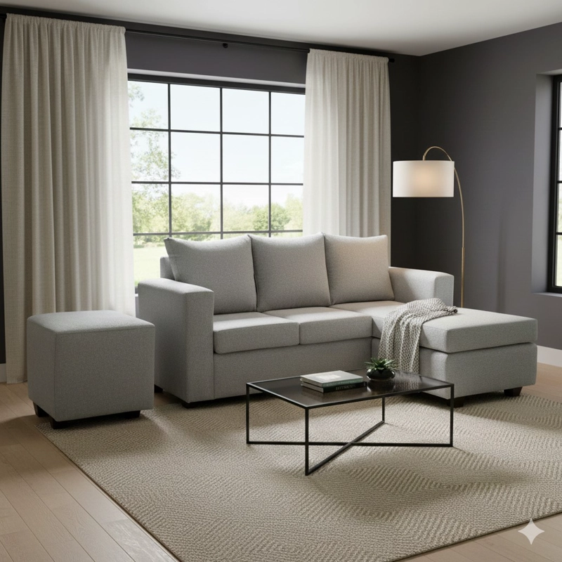 SECCIONAL MARCO 3.1 INTERCAMBIABLE + POUF TELA - 1