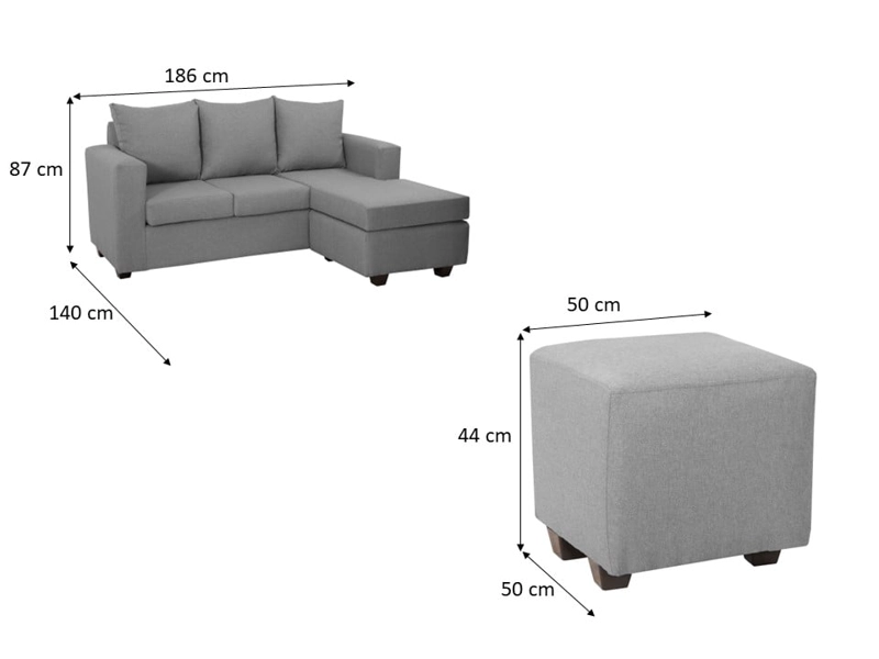 SECCIONAL MARCO 3.1 INTERCAMBIABLE + POUF TELA - 8
