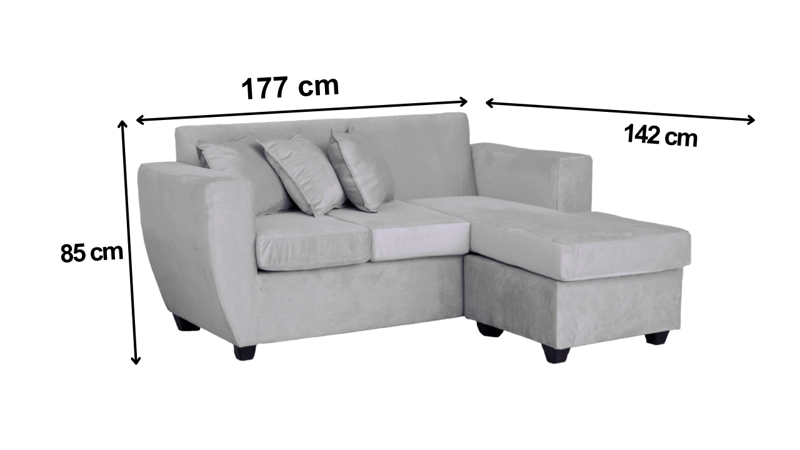 SECCIONAL KANSAS 3.1 FELPA  BEIGE - 4