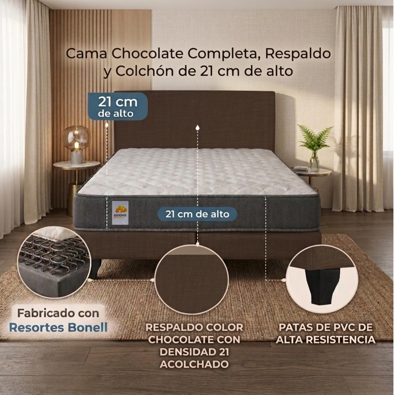 CAMA 2 PLAZAS SILVER + EVO TELA - 2