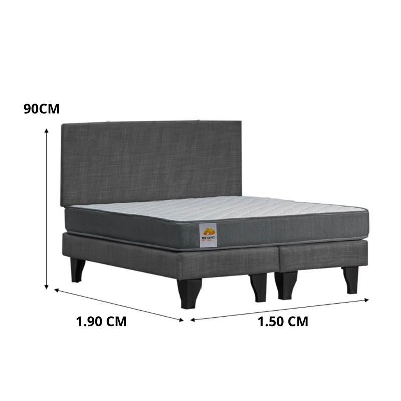 CAMA 2 PLAZAS SILVER + EVO TELA - 3
