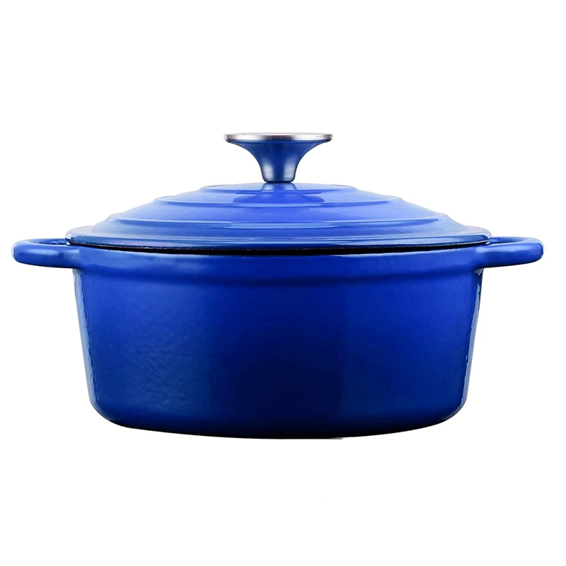 OLLA HIERRO FUNDIDO REDONDA AZUL 24 X 12 CM - 1