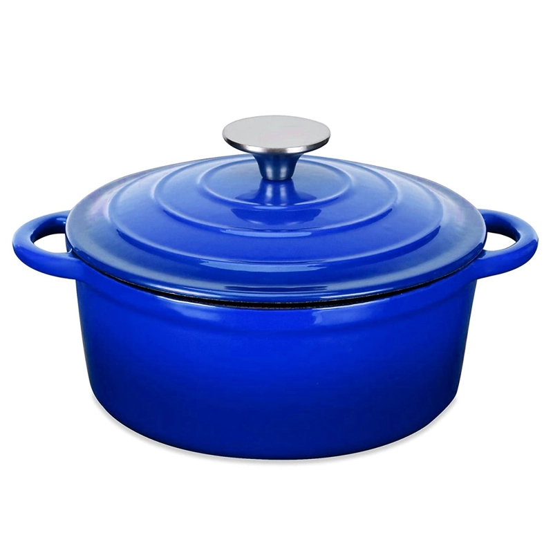 OLLA HIERRO FUNDIDO REDONDA AZUL 24 X 12 CM - 3