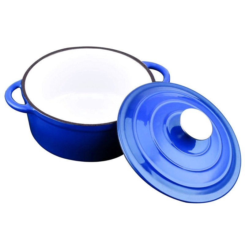 OLLA HIERRO FUNDIDO REDONDA AZUL 24 X 12 CM - 4