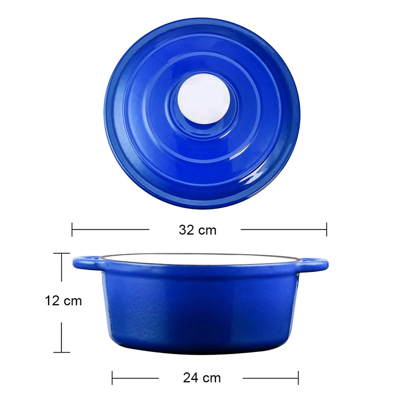 OLLA HIERRO FUNDIDO REDONDA AZUL 24 X 12 CM - 5