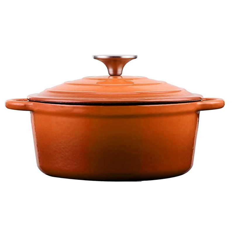 OLLA HIERRO FUNDIDO REDONDA NARANJA 24X12 CM - 1