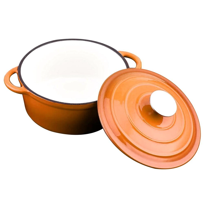 OLLA HIERRO FUNDIDO REDONDA NARANJA 24X12 CM - 4