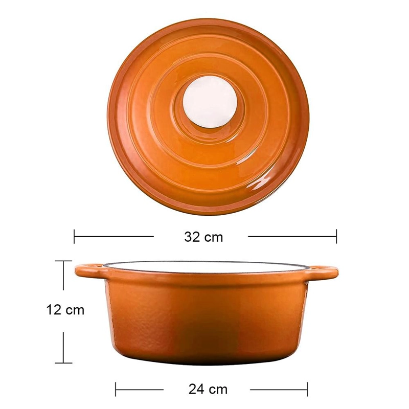 OLLA HIERRO FUNDIDO REDONDA NARANJA 24X12 CM - 5