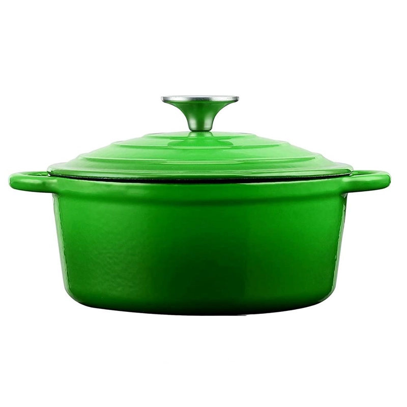 OLLA HIERRO FUNDIDO REDONDA VERDE 24X12 CM - 1