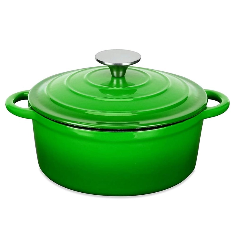 OLLA HIERRO FUNDIDO REDONDA VERDE 24X12 CM - 3