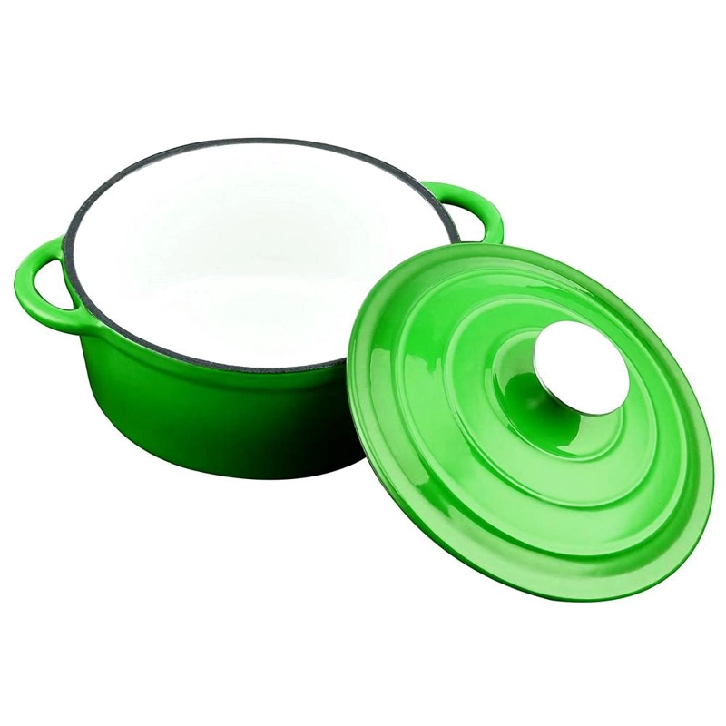 OLLA HIERRO FUNDIDO REDONDA VERDE 24X12 CM - 4