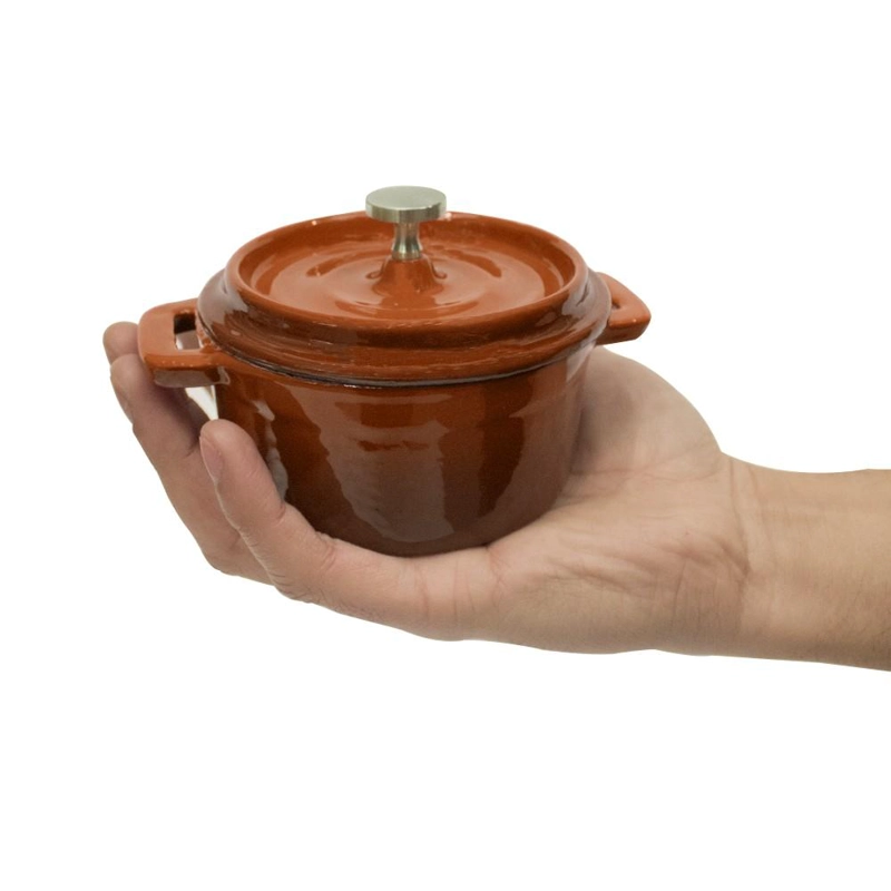 MINI OLLA HIERRO FUNDIDO NARANJA13X5CM - 3