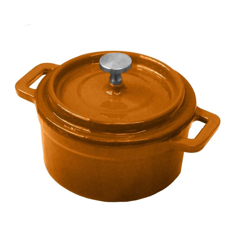 MINI OLLA HIERRO FUNDIDO NARANJA13X5CM - 4