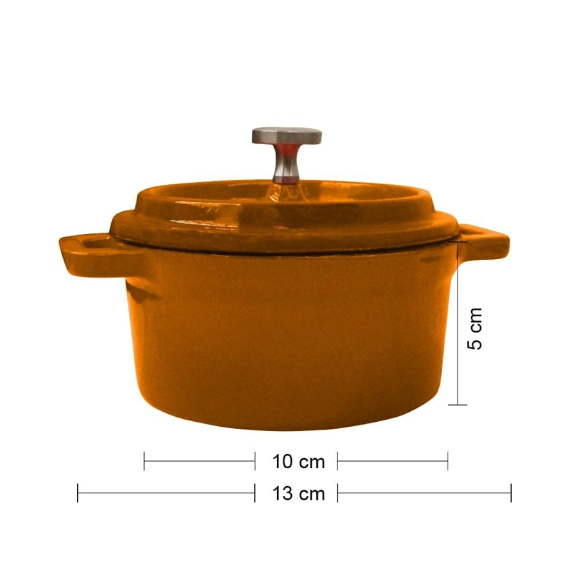 MINI OLLA HIERRO FUNDIDO NARANJA13X5CM - 5