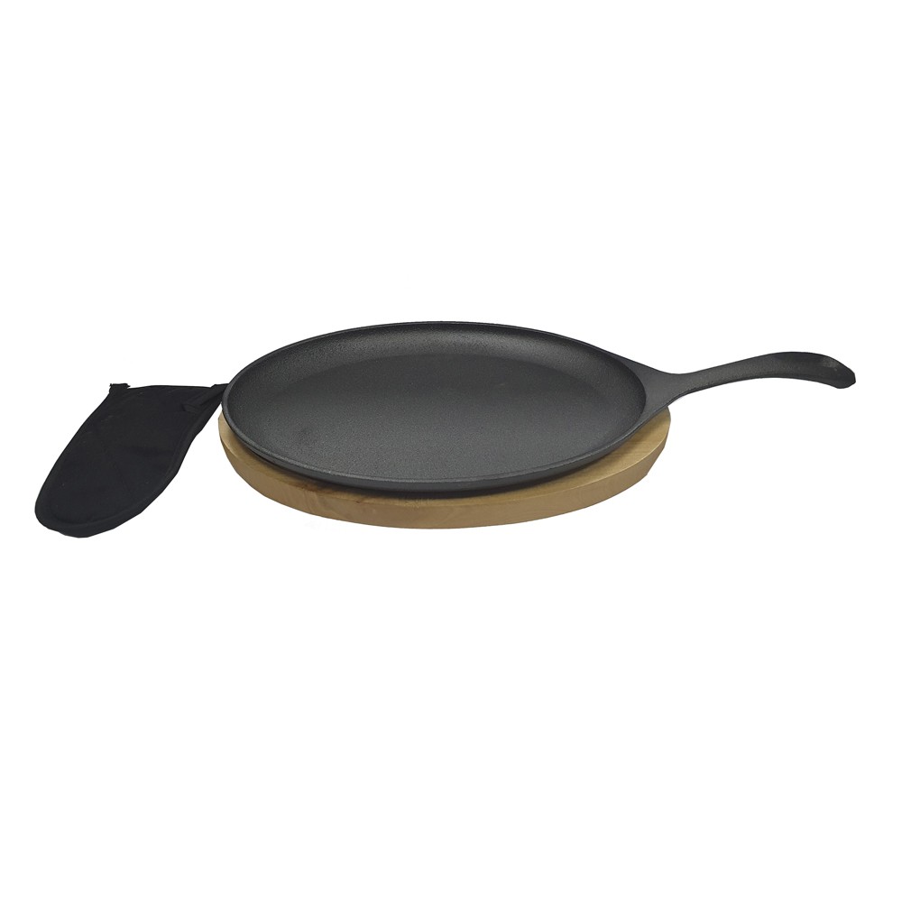 SARTEN DE HIERRO OVALADO CON BASE DE ROBLE 38CM - 3