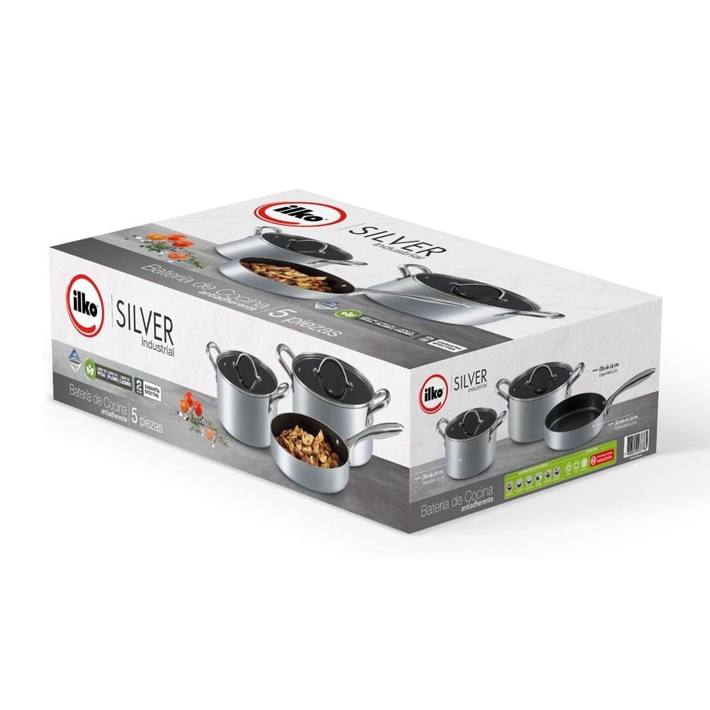 BATERIA DE COCINA ANTIADHERENTE 5 PIEZAS - 5